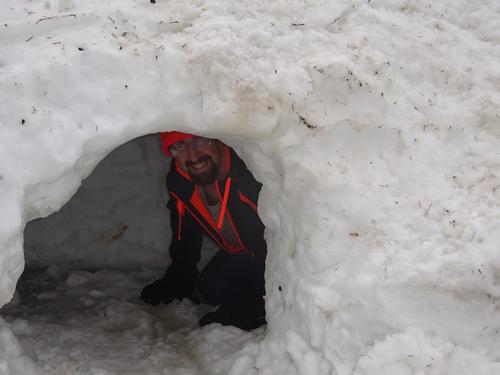 Building a man cave in the snowbank