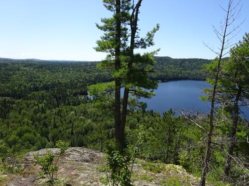 Checking out the cliff at Cliff Lake