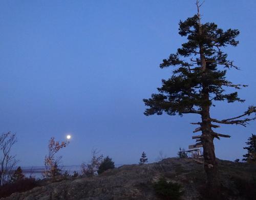 Checking out the moon from Haystack Mtn